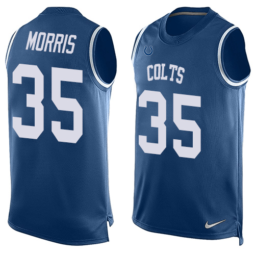 Men's Limited Darryl Morris Nike Jersey Royal Blue - #35 Player Name & Number Tank Top NFL Indianapolis Colts